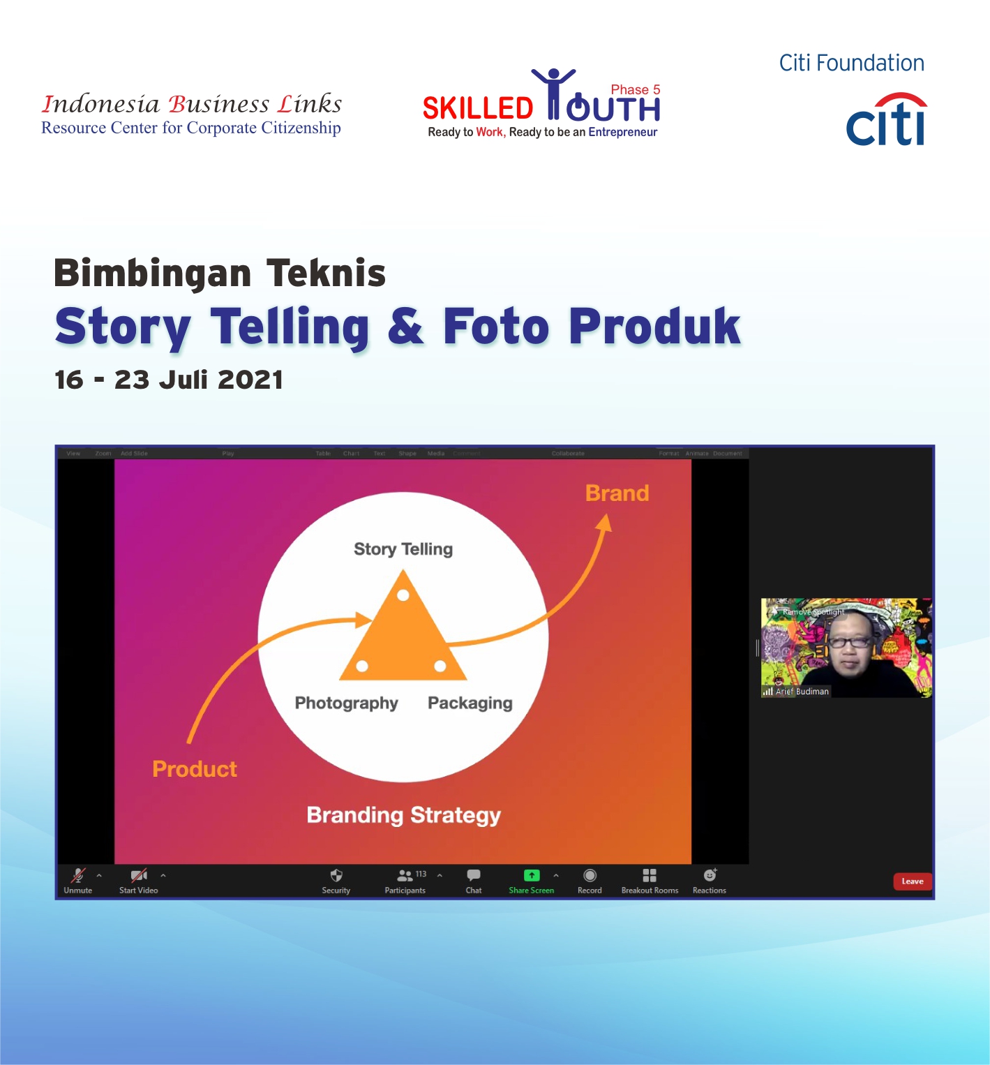 Bimbingan Teknis Story Telling dan Foto Produk